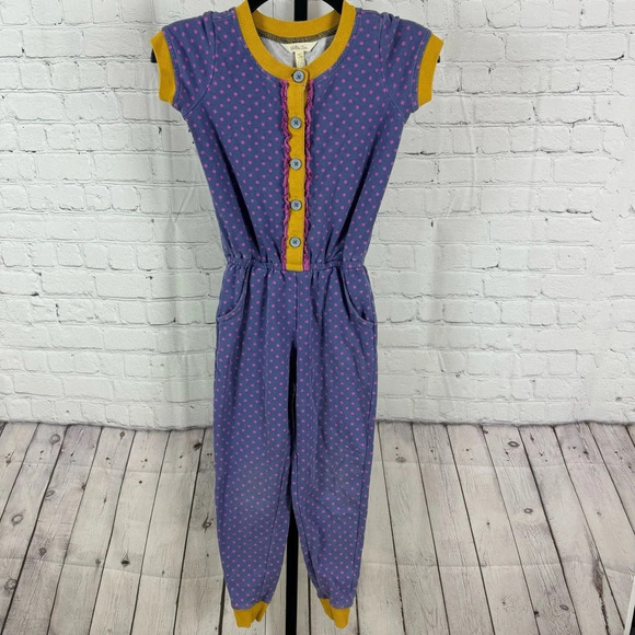 Matilda Jane Purple One Piece Jumpsuit Polka Dot Size 8 - Picture 1 of 7